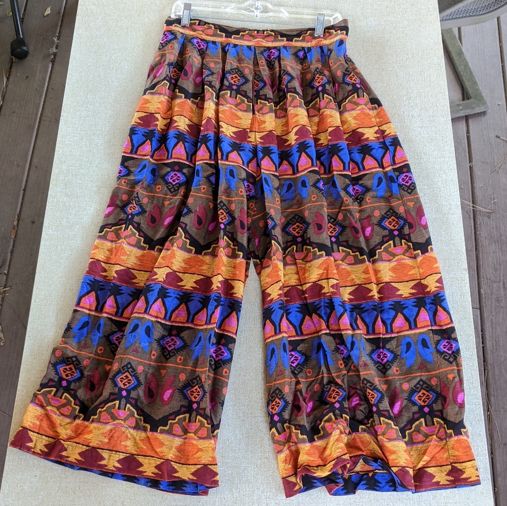 Dennis Goldsmith Wide Leg Pants 14 Southwest Pleat